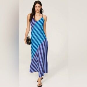 Size 16 Striped Blue and teal Maxi Dress